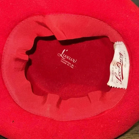 💥Originals by Lee Bury of Dallas Vintage Women’s Red Classic Wool Hat w/Ribbon - Picture 14 of 16